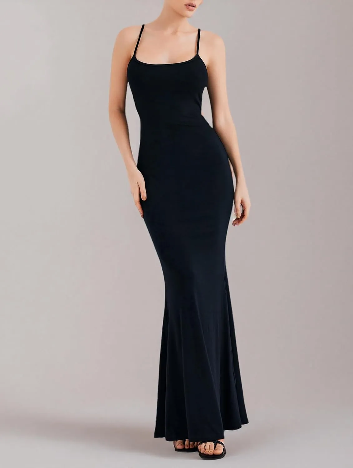 Women's Spaghetti Strap Formal Graduation Dress Bodycon Backless Sleeveless Long Slip Maxi Dresses