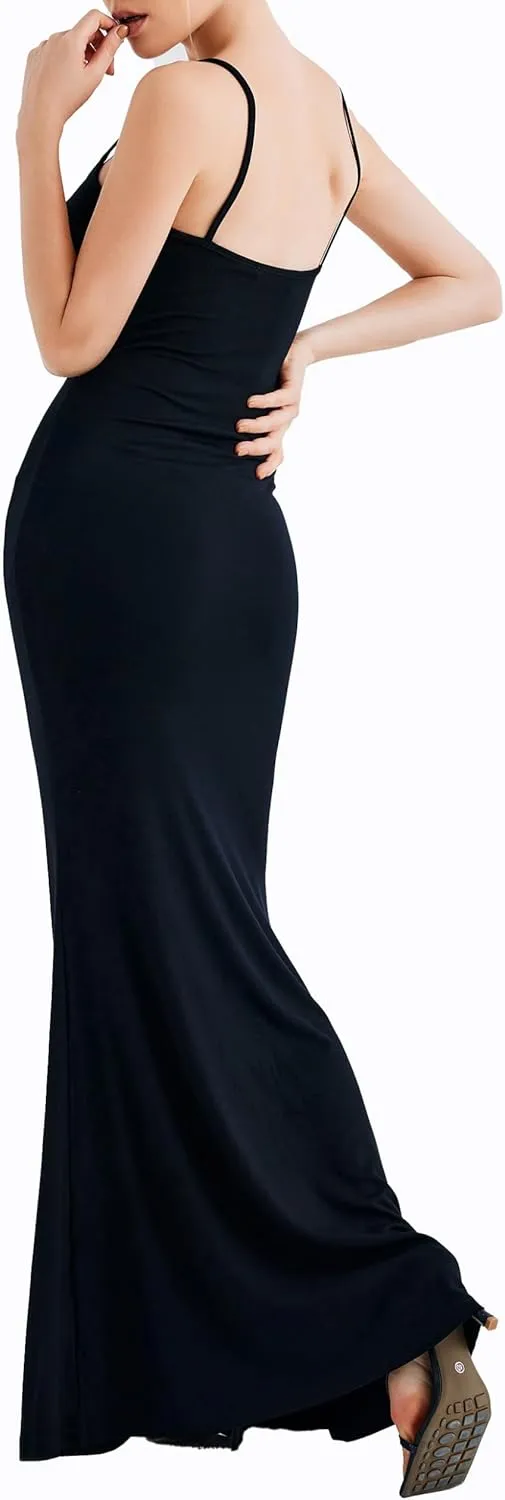 Women's Spaghetti Strap Formal Graduation Dress Bodycon Backless Sleeveless Long Slip Maxi Dresses