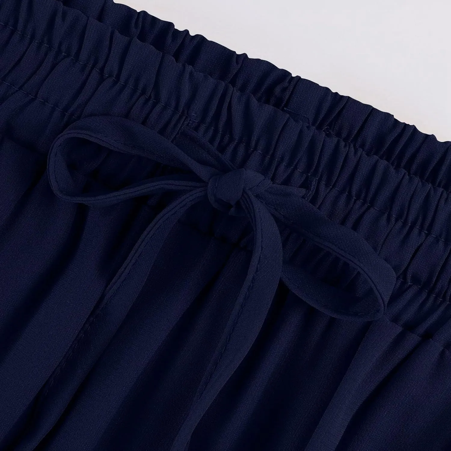 Women's Summer Boho Maxi Skirt A-Line Flowy Ruffle Tiered Elastic High Waist Beach Pleated Long Skirts with Pockets