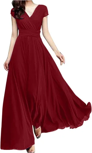 Women's Summer Formal Wedding Guest Dress Off Shoulder High Slit Maxi Bodycorn Dress Ruffle Hem Long Dress