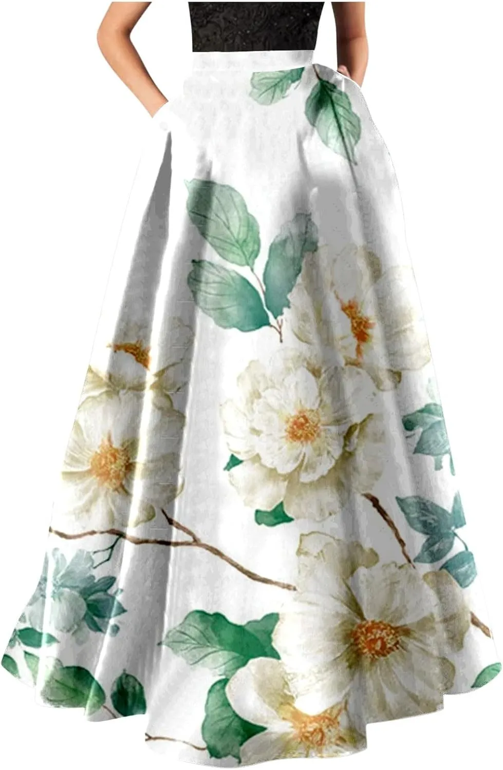 Womens Summer Maxi Skirt Boho Long Skirts Pleated Dress Casual 2025 A Line Plus Size Tiered Beach Vacation Clothing