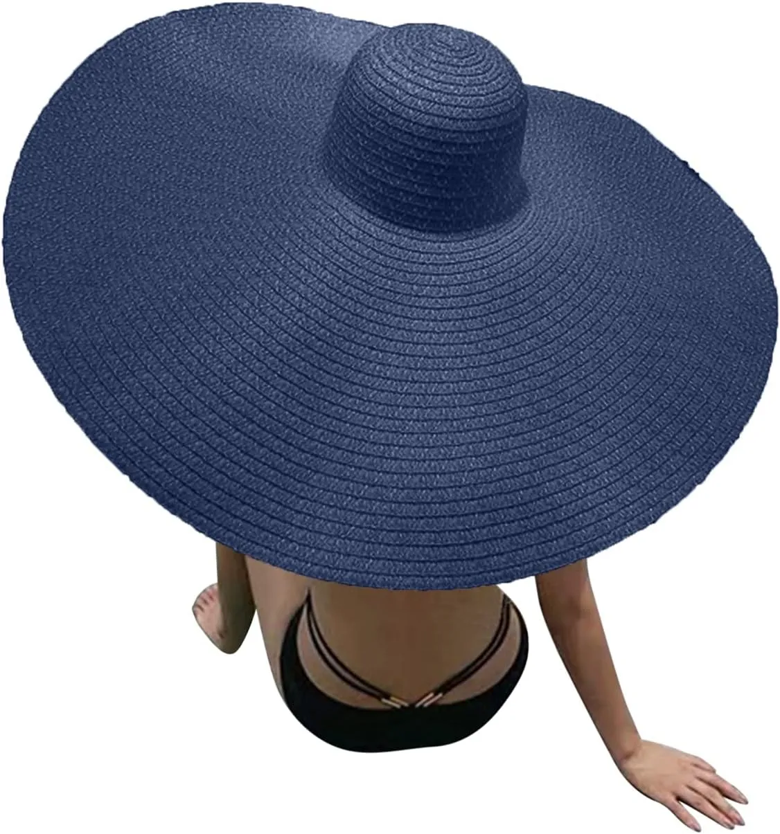 Women's Summer Outdoor Wide Brim Oversized Sun Hat Large Beach Hats for Women Floppy Foldable Straw Sun Hat