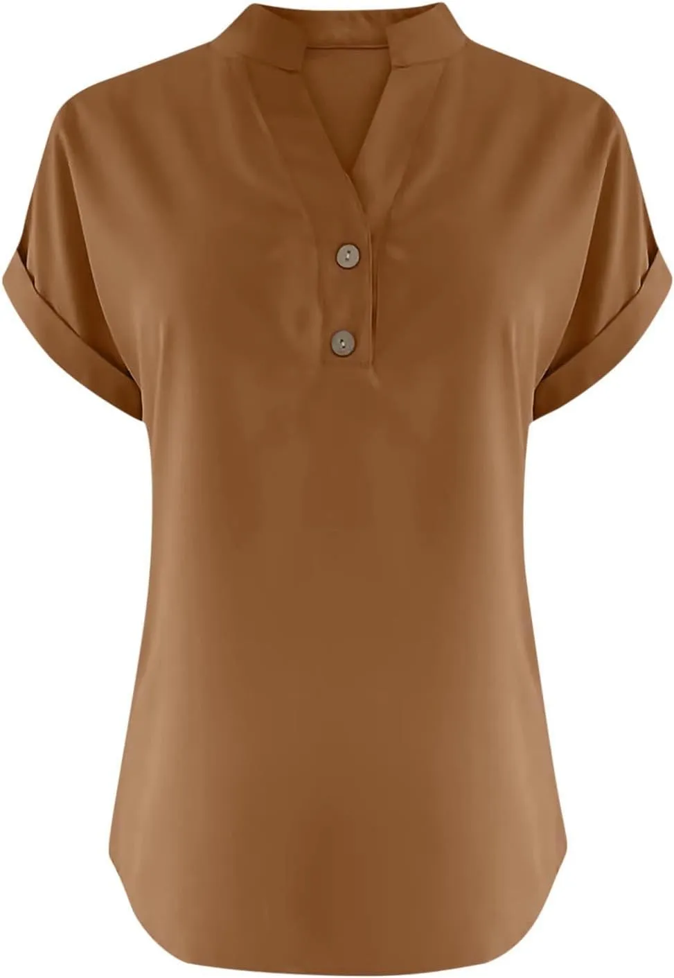 Womens Summer Tops Lightweight Trendy Linen Shirts Comfy Button Down Short Sleeve V Neck Tops Casual Dressy Blouses