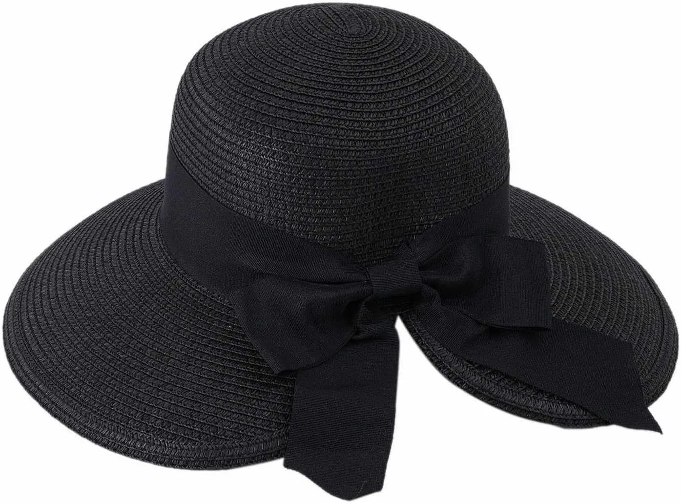 Womens Sun 𝐒traw Hat Wide Brim Summer Foldable Packable Beach Hats for Women,Floppy Sun Hat Foldable Roll up Cap