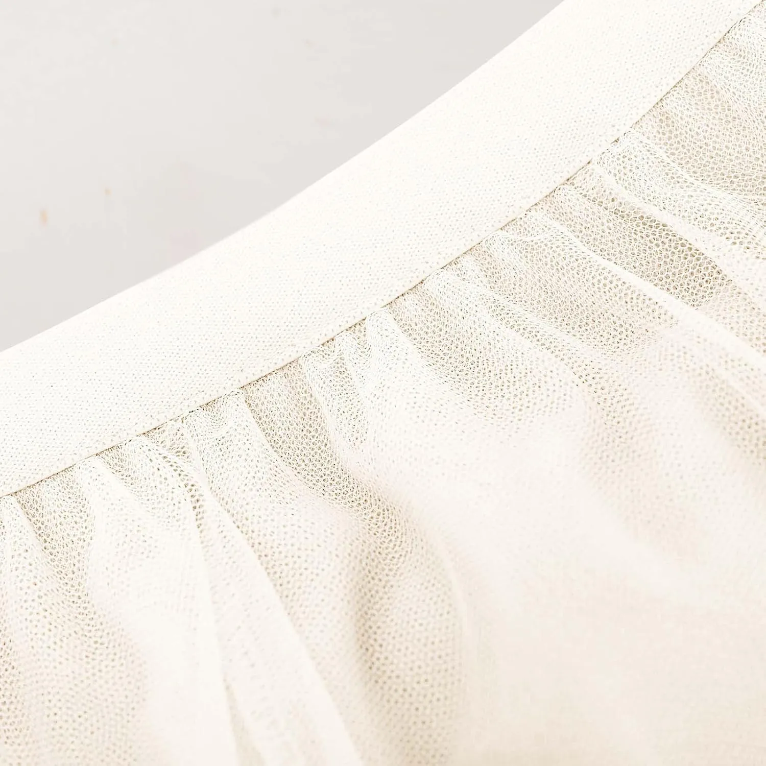 Womens Tulle Skirt Solid Color Elastic High Waist Pleated Mesh Flowy A-Line Skirts Summer Midi Skort