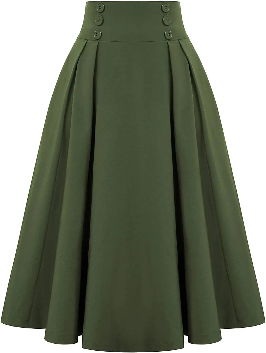 Womens Vinatge Skirts A Line Swing Skirt High Waist Midi Skirts Elegant Maxi Skirts Dressy Skirt Elastic Summer Skirt