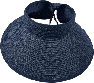 Women's Wide Brim Sun Hat Roll Up Straw Sun Visor Solid Colors Emtop Top Hats Outdoor Summer Travel Cap