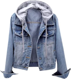Women's Winter Denim Jackets Faux Fur Lined Warm Coats Sherpa Fur Fleece Lined Thicken Denim Jean Trucker Jacket Coat