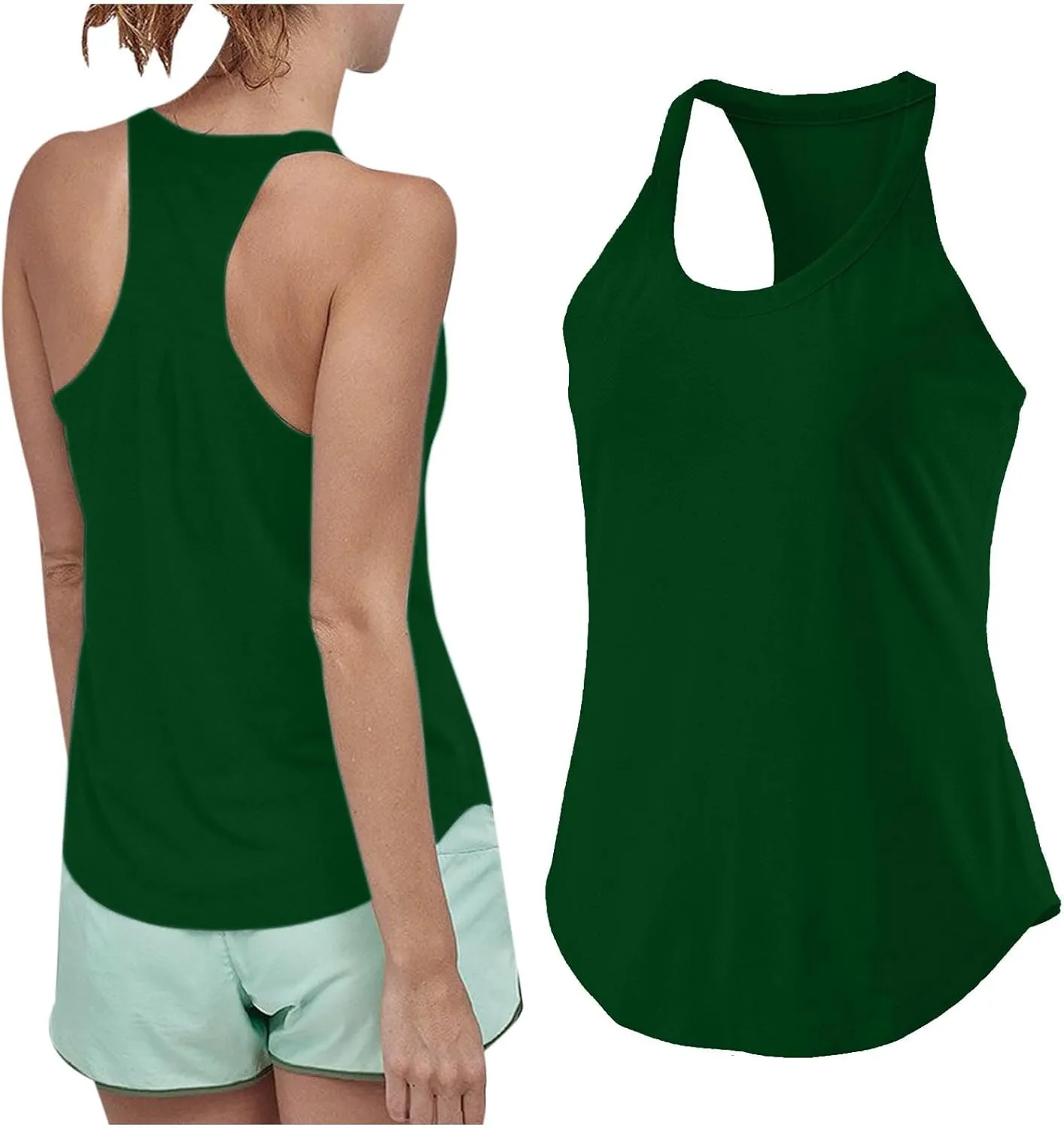 Workout Tank Tops for Women Casual Sleeveless Racerback Yoga Athletic T-Shirts Round Neck Trendy Summer Tunic Blouses
