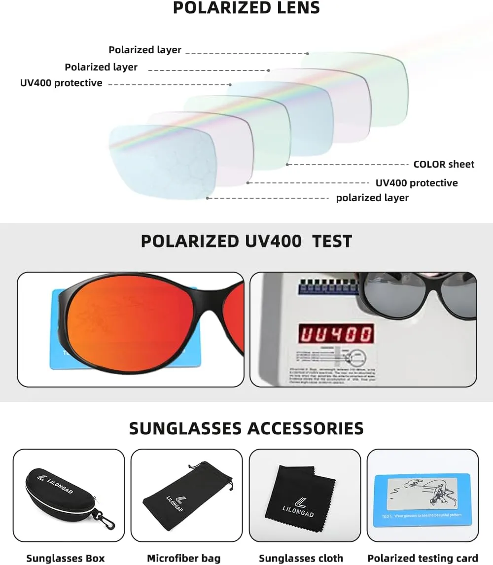 Wraparound Fitover Glasses Polarized Wear Over Sunglasses for Men Women UV400 Protection Sun Glasses Driving SP3844