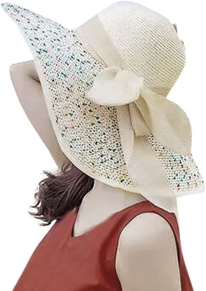 WUTYU Beach Wide Cap Brim Straw Sun Brim Hats Floppy Colorful Women Hat Bow Big Baseball Caps (Beige, One Size)