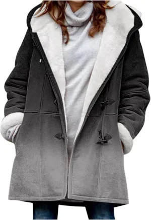 XUETON Women's Warm Winter Coat Full Zip Thick Fleece Lined Plush Hooded Jackets Utility Anorak Safari Coat