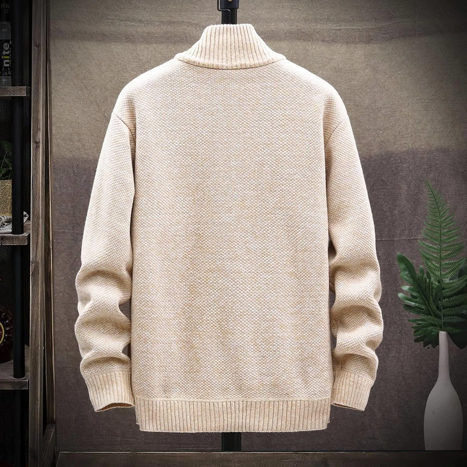 Ymosrh Mens Bomber Jackets Winter Men's Fashion Loose Cardigan Warm Lapel Hooded Jacket Sweater Jackets Lightweight
