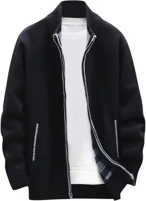 Ymosrh Mens Bomber Jackets Winter Men's Fashion Loose Cardigan Warm Lapel Hooded Jacket Sweater Jackets Lightweight