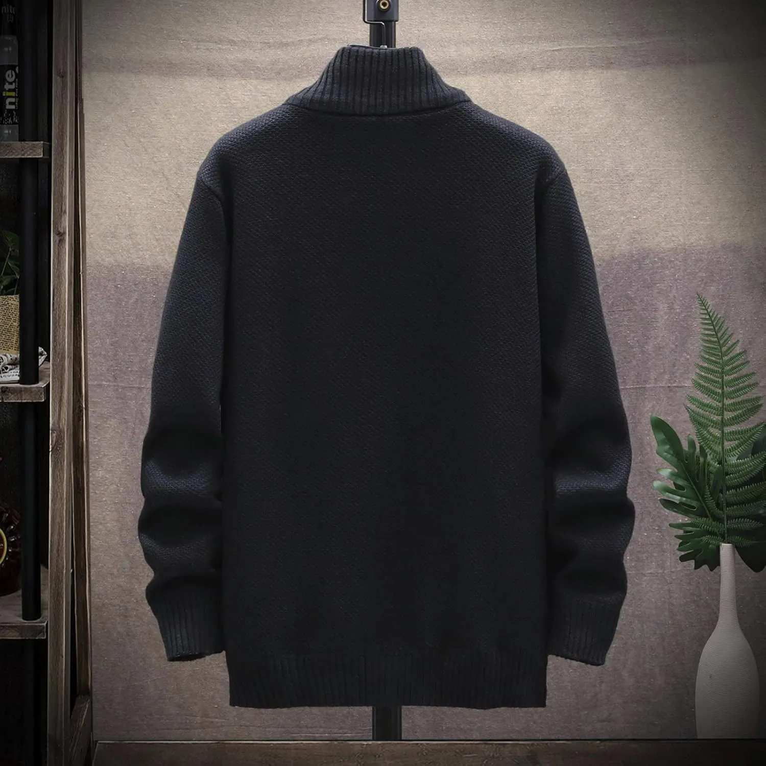 Ymosrh Mens Bomber Jackets Winter Men's Fashion Loose Cardigan Warm Lapel Hooded Jacket Sweater Jackets Lightweight