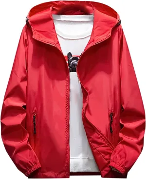 Ymosrh Men's Rain Coats Windproof Jacket Waterproof Lightweight Sport Hooded Windbreaker Raincoat Jacket